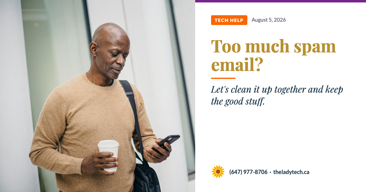 Person scrolling through an overflowing email inbox full of unwanted messages