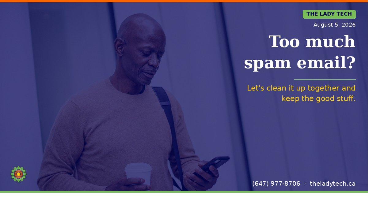 Person scrolling through an overflowing email inbox full of unwanted messages